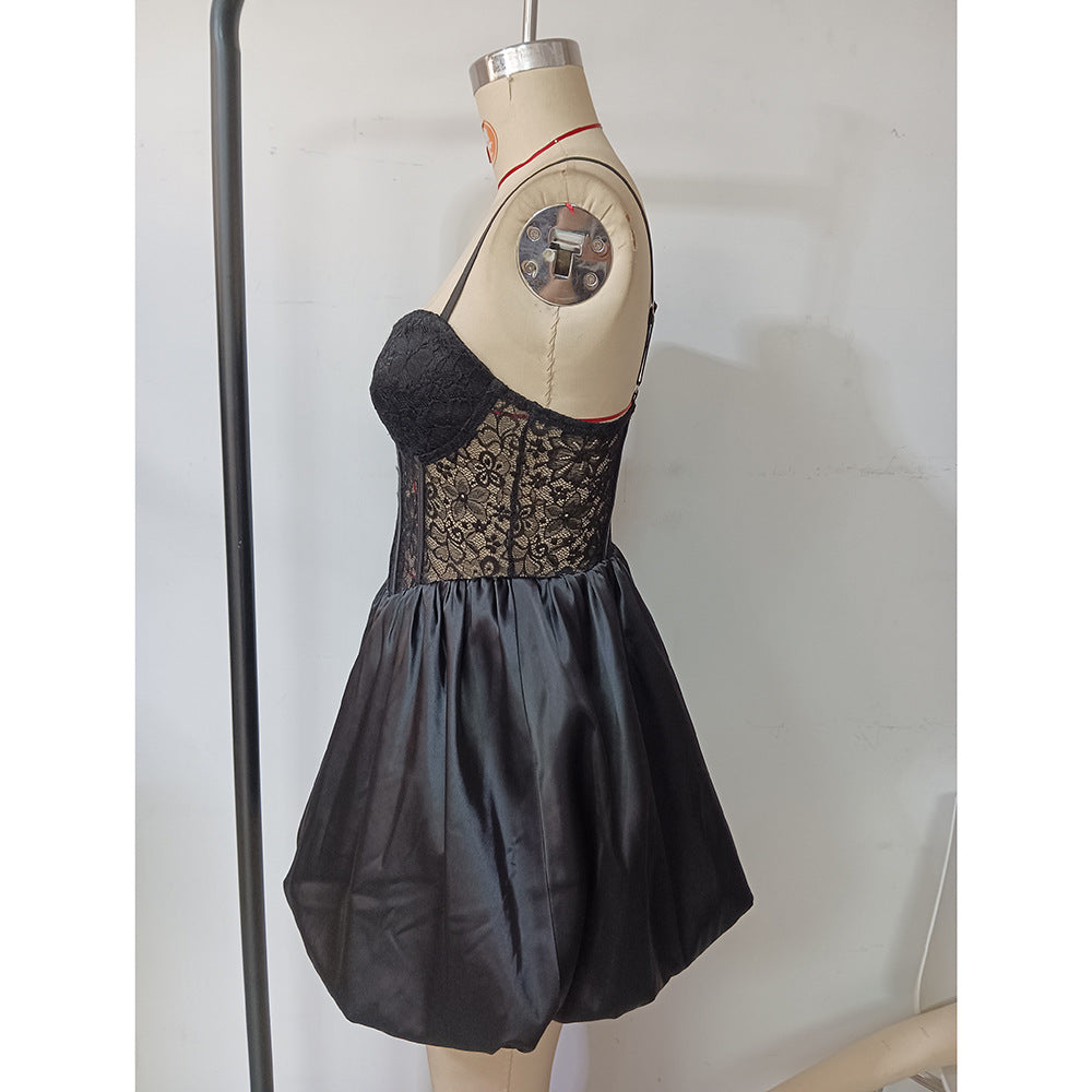 Women Spring Summer lace Party Suspender Tutu Dress 9