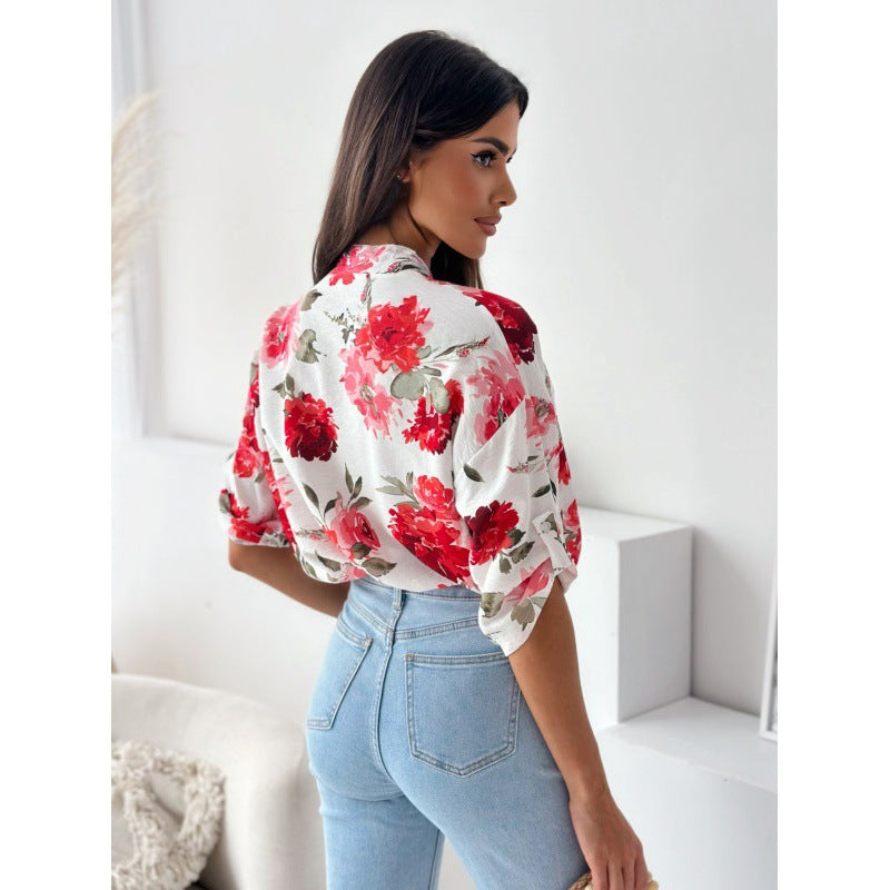 Women short sleeve printed shirt 5