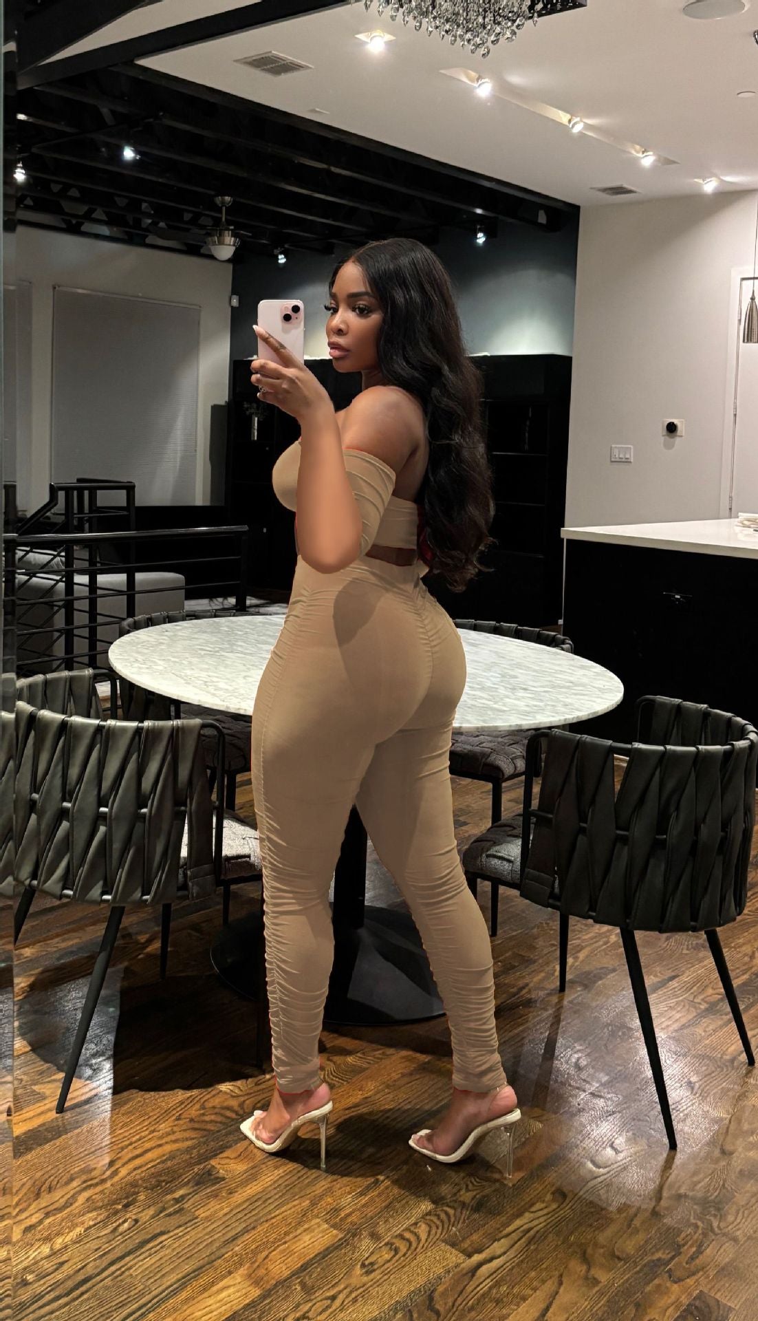 Women Sexy Backless Strapless Solid Top and Pants Two Piece Set 8