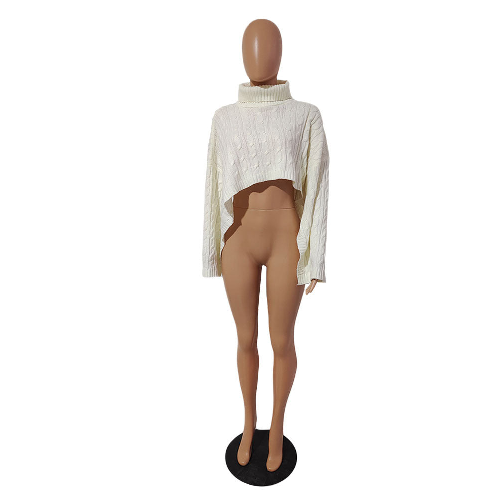 Women'S Shawl Loose Fashion Style Cropped Sweater Top 16