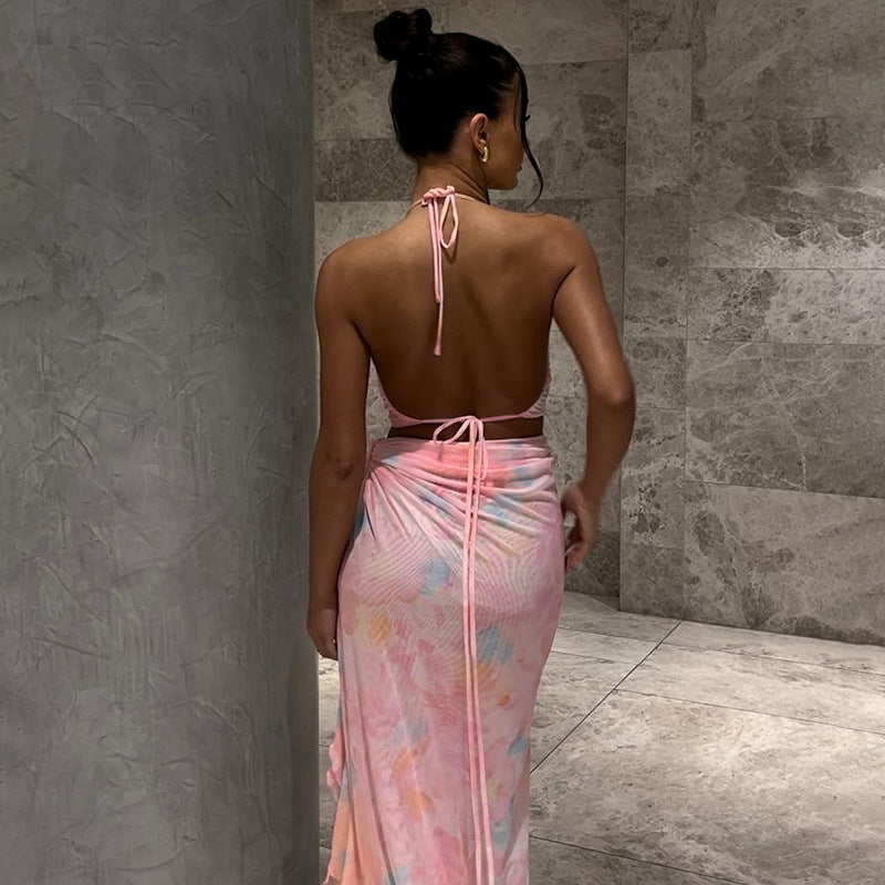 Women Fall Sexy Mesh Strapless Lace Dress 4