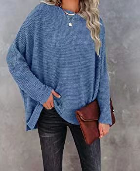 Women knitting waffle Slash Shoulder Top 5