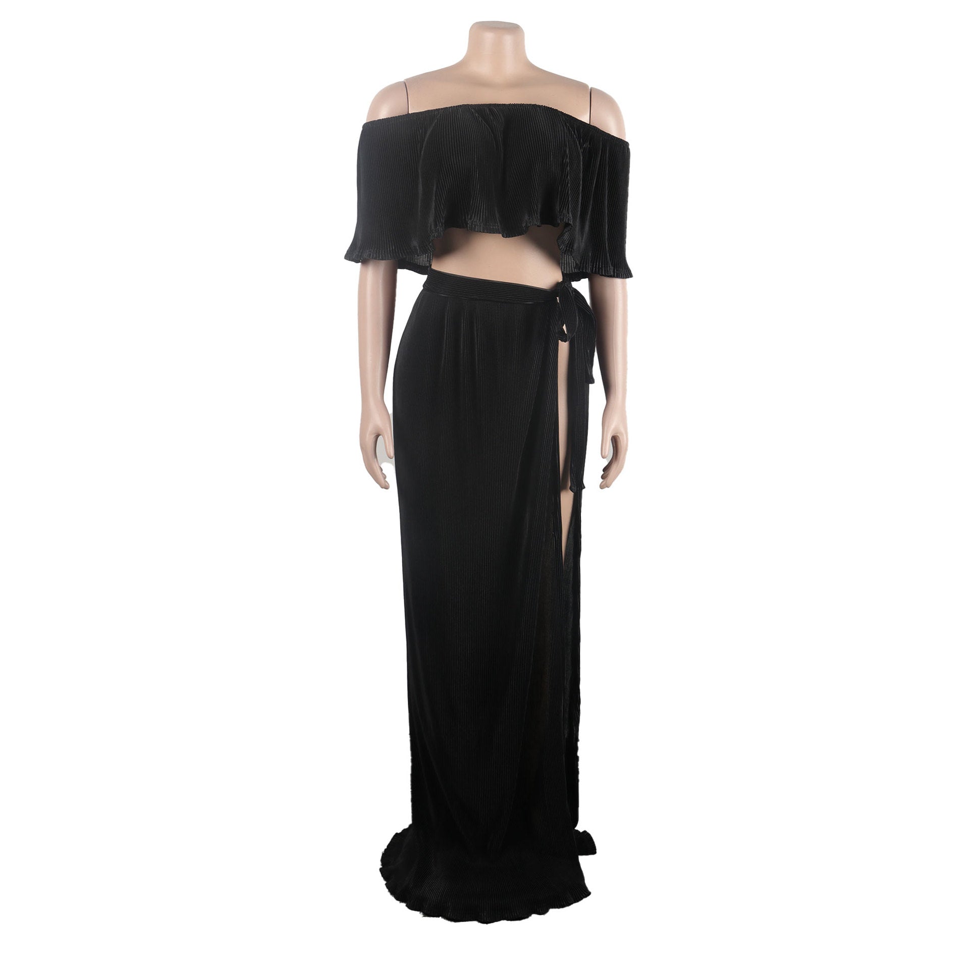 Sexy ruffled long skirt two-piece set nightclub clothes 22