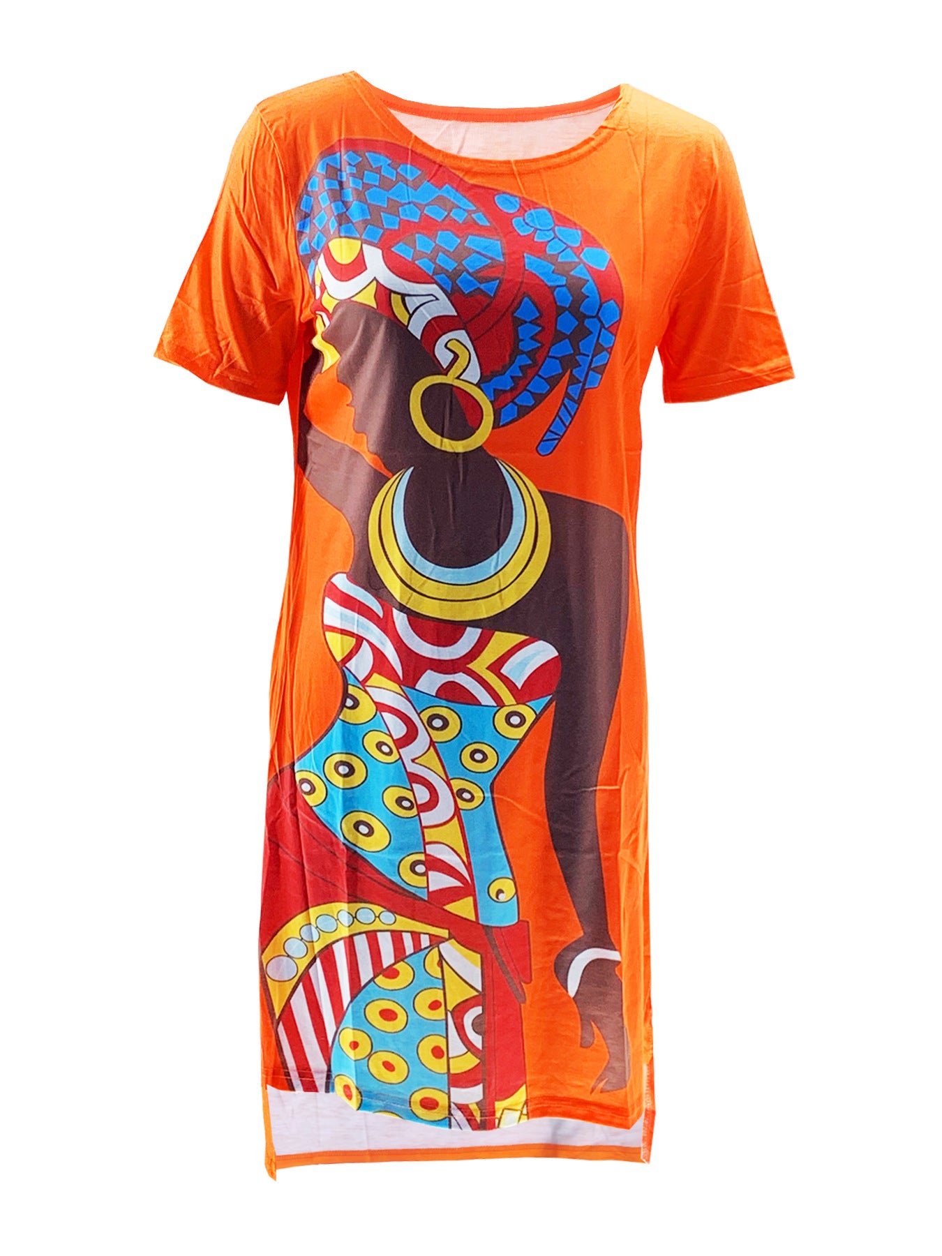 Women Printed Round Neck Casual Dress 7