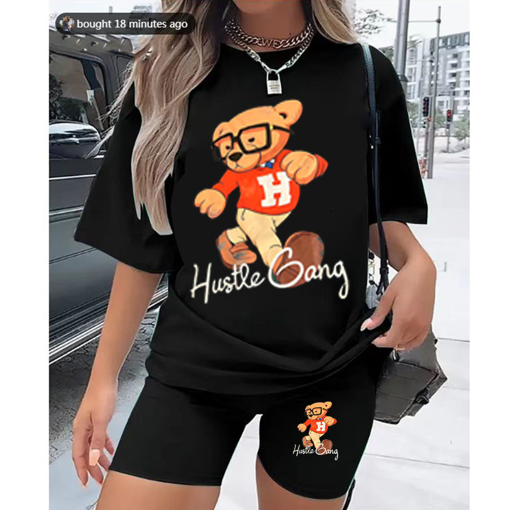 Standard size women's t-shirt shorts suit tracksuit two pieces 13