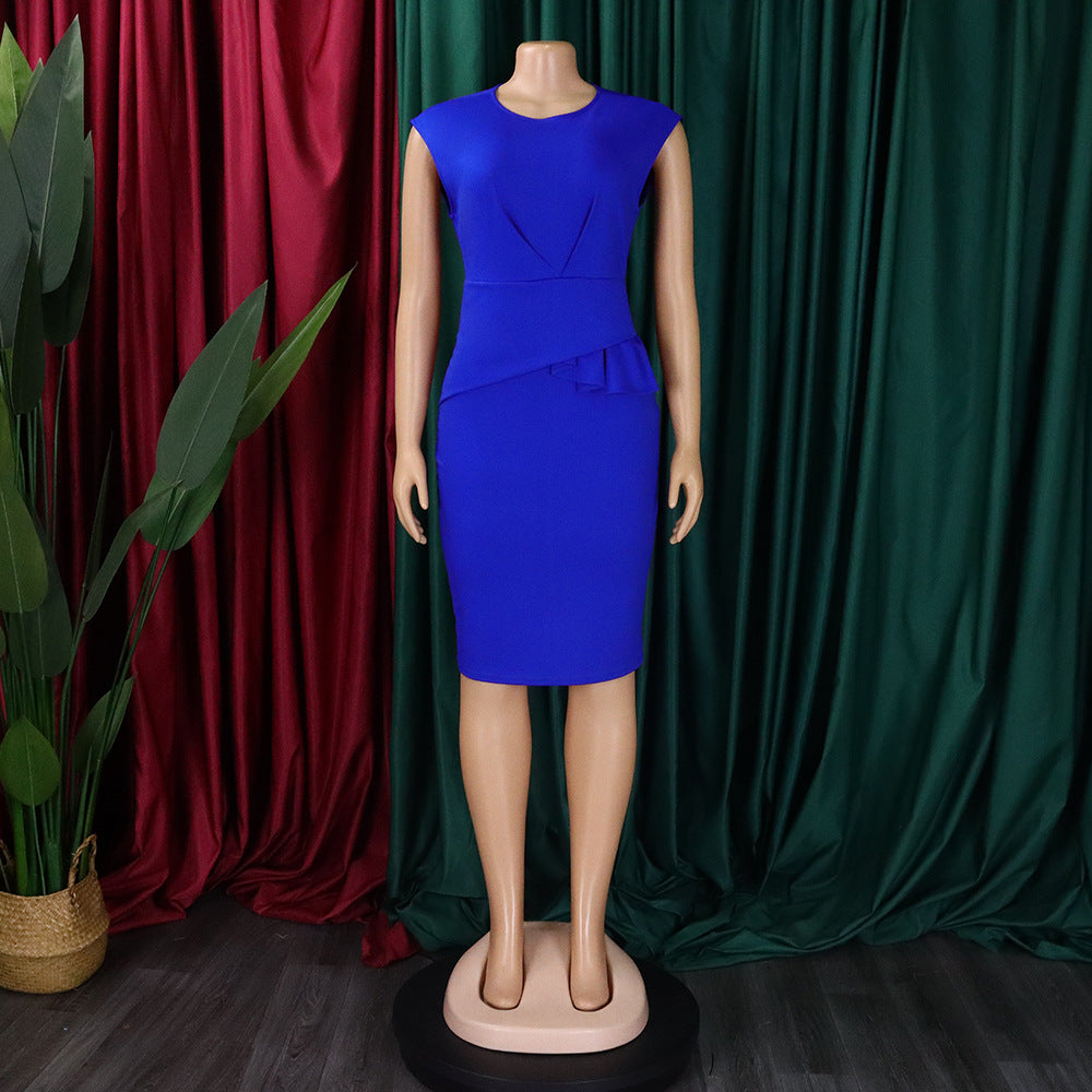 Women's Fashion Chic Elegant Pleated Bodycon Pencil African Dress 36