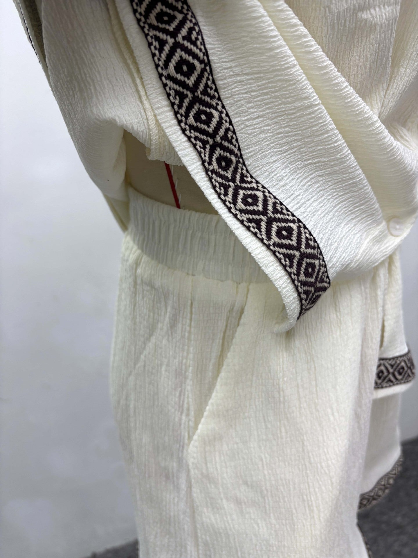 African Women's Summer Contrast Color Turndown Collar Short Sleeve Shirt & Shorts Casual Two-Piece Set 15