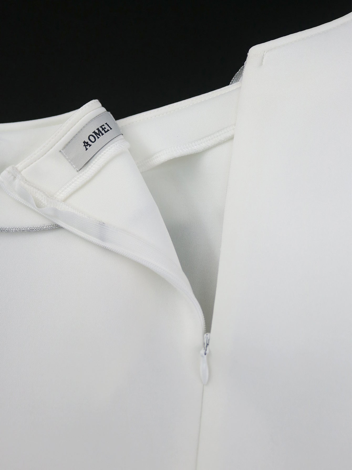 Solid Color A-Line One-Shoulder Wedding Dress 13