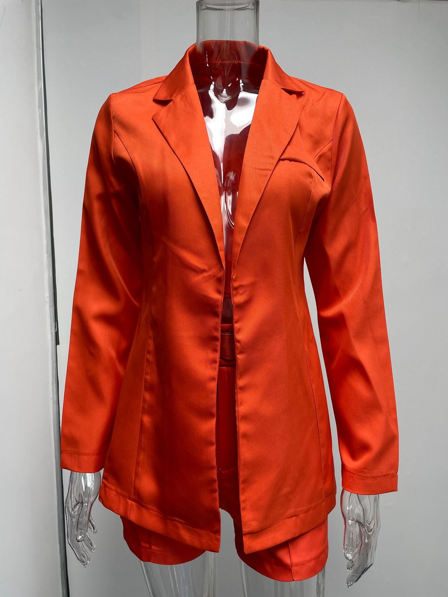 Women fashion Blazer+Shorts with belt Two-piece 19