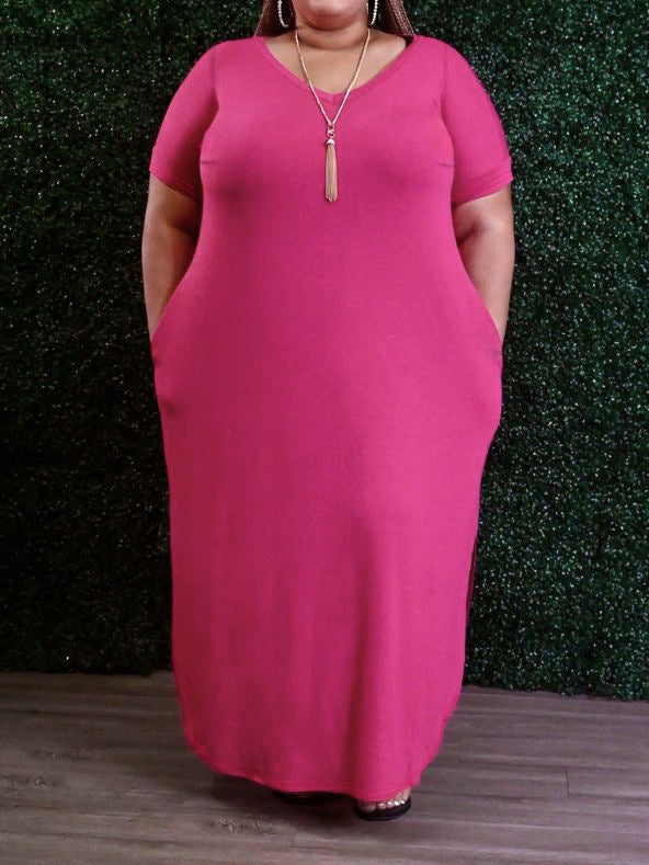 Plus Size Women Casual Loose Dress