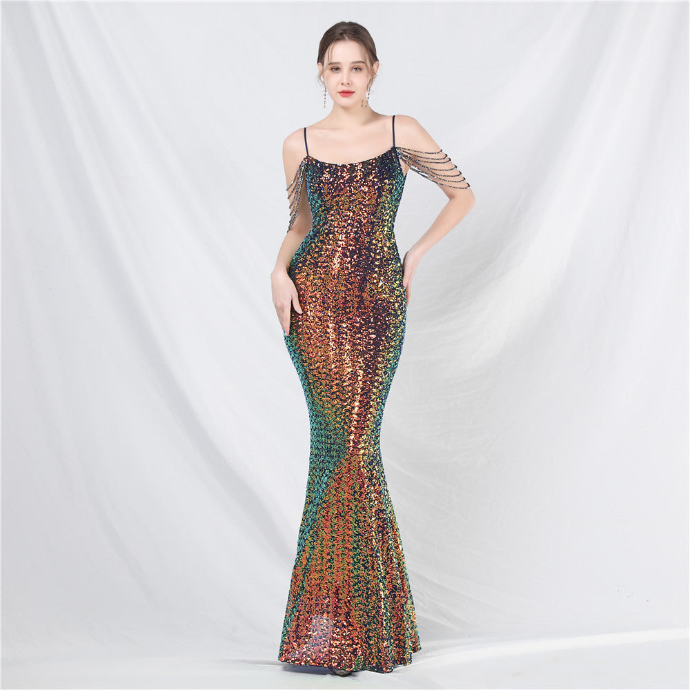 luxury sequins beaded long evening dress 14