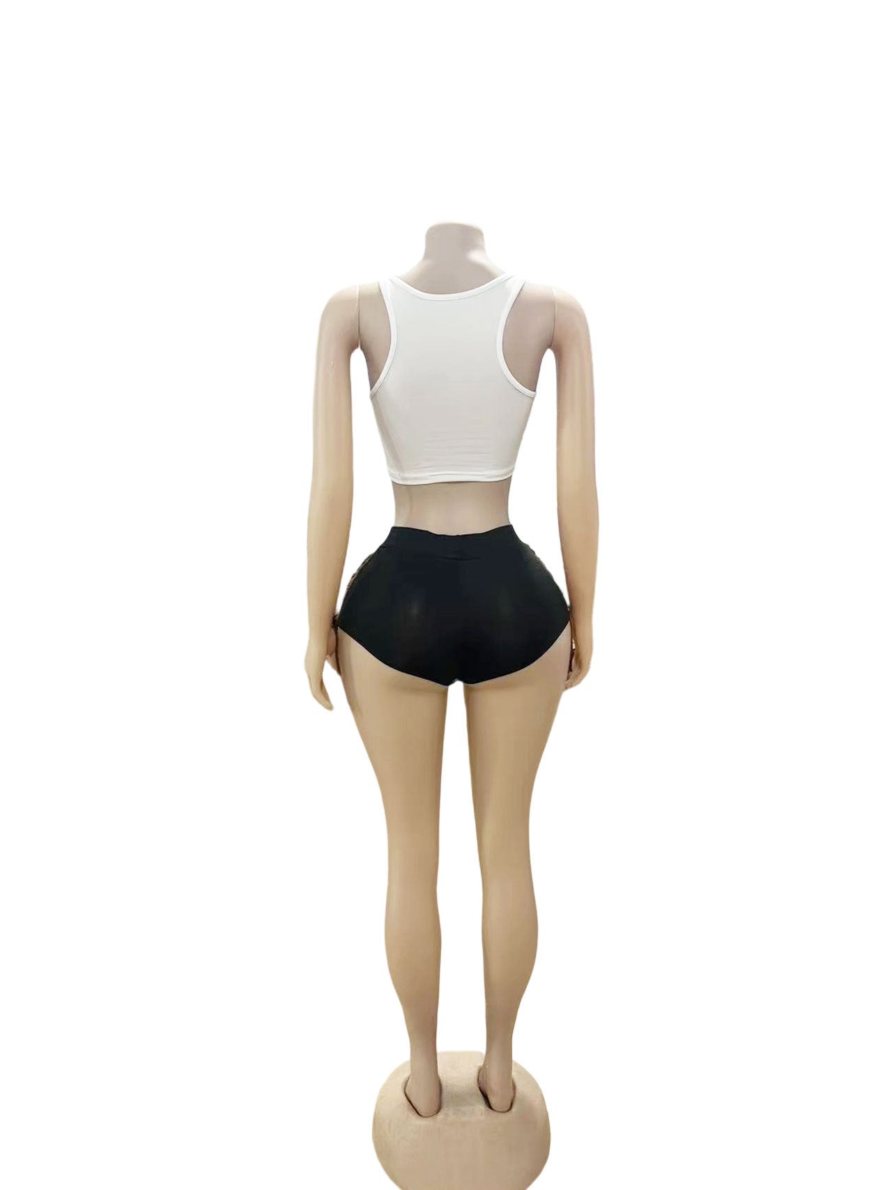 Women Sexy Tank Top and Tassel Shorts Two-piece Set 7