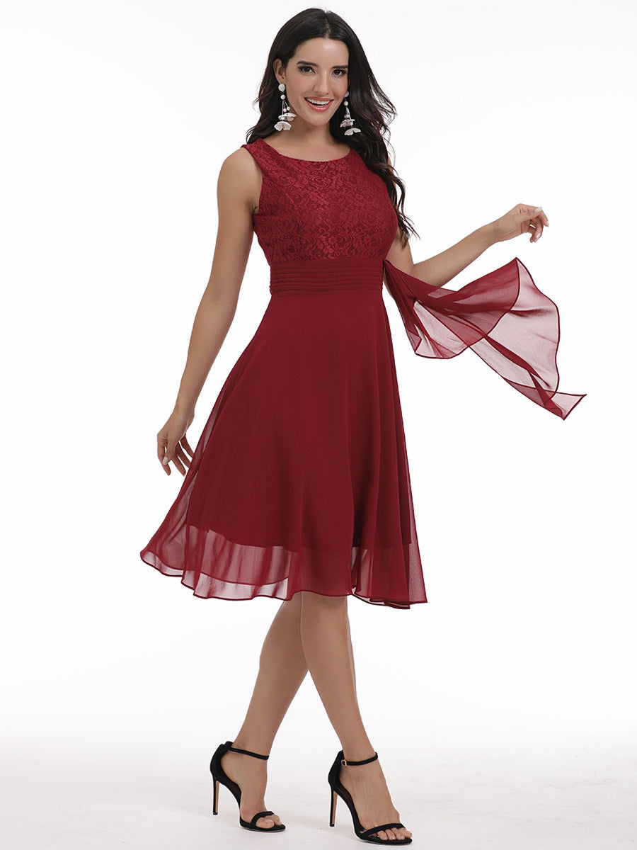 Women chiffon lace dress 22