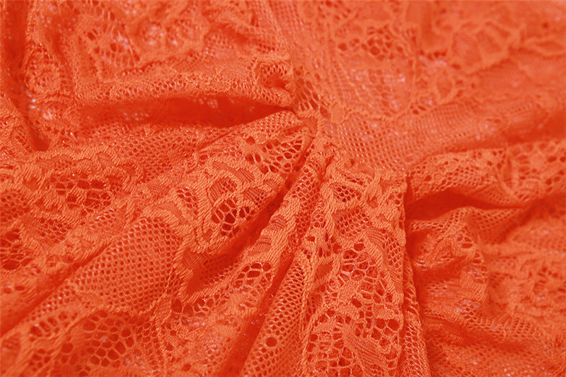 Summer Women's Fashionable And Sexy Lace See-Through Bodycon Dress 16