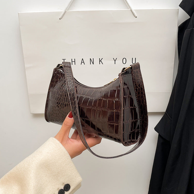 Handheld mini women's bag winter fashion shoulder bag Trendy gradient underarm baguette bag 12