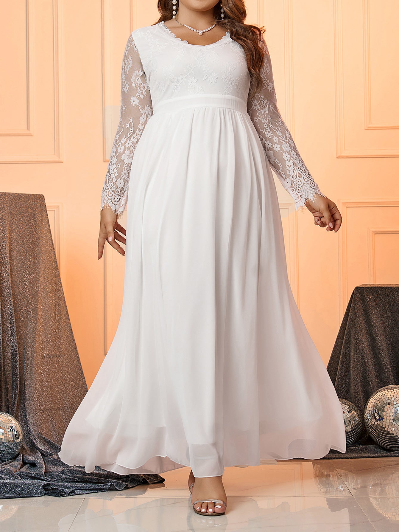 Plus Size Women Chiffon Backless Dress 5