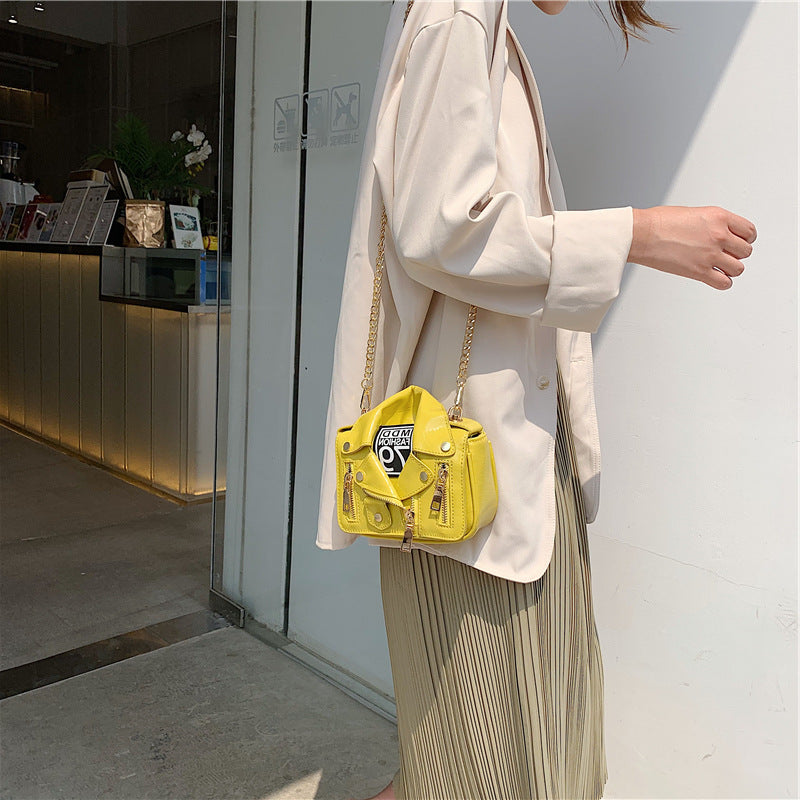 Women Uniform Bag Turndown Collar Jacket Style Bag 10