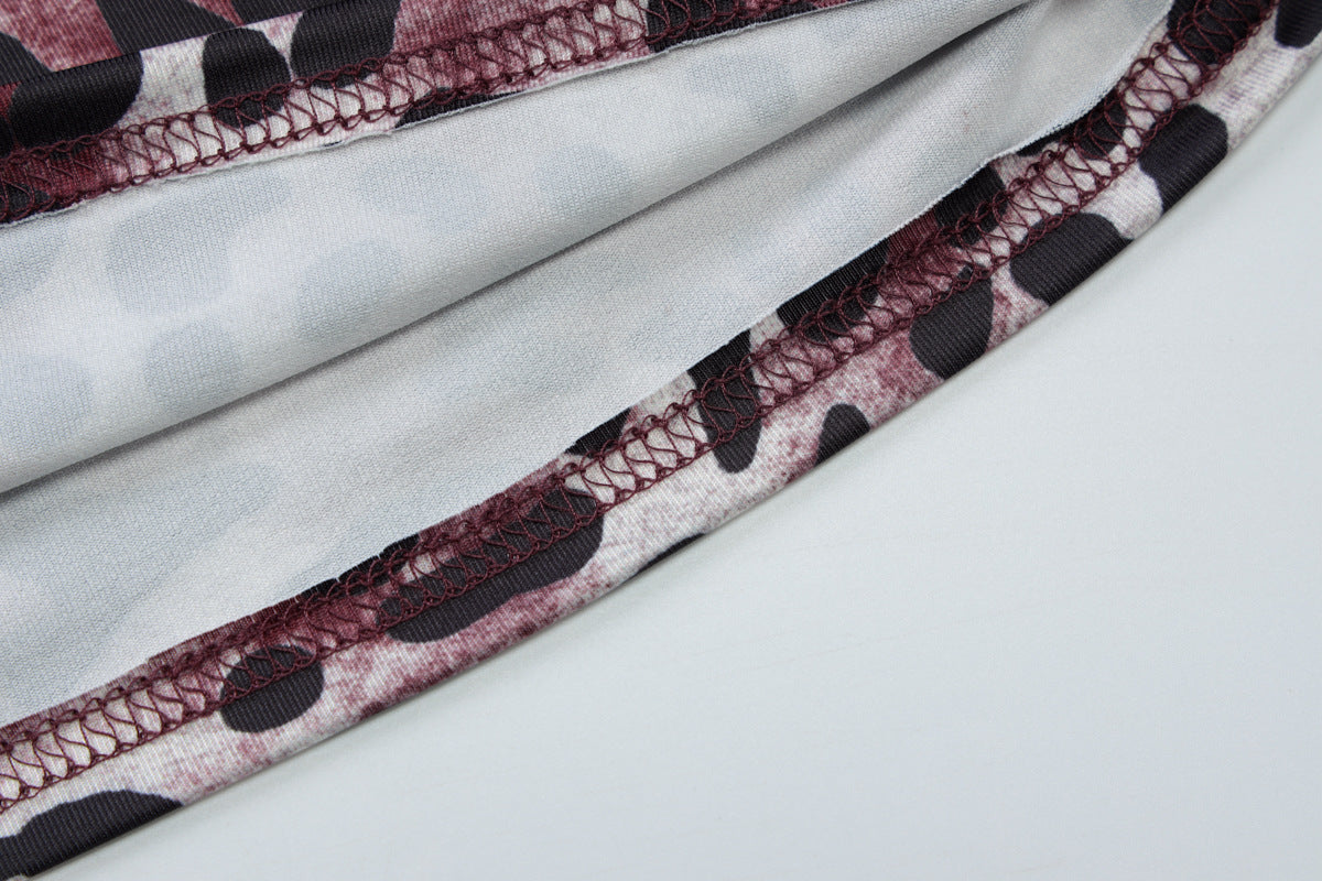 Summer Women’s Leopard Print Halter Neck Sleeveless Vest and Patchwork Bell Bottom Pants Set 18