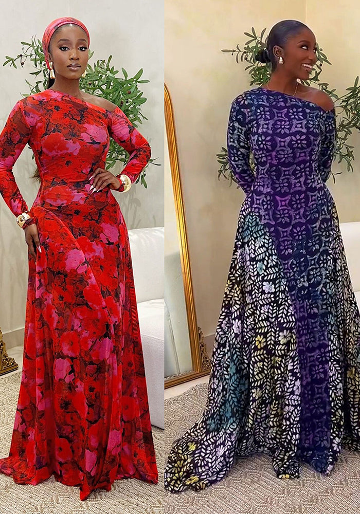 Women Elegant Career Stretch Slash Shoulder Dress