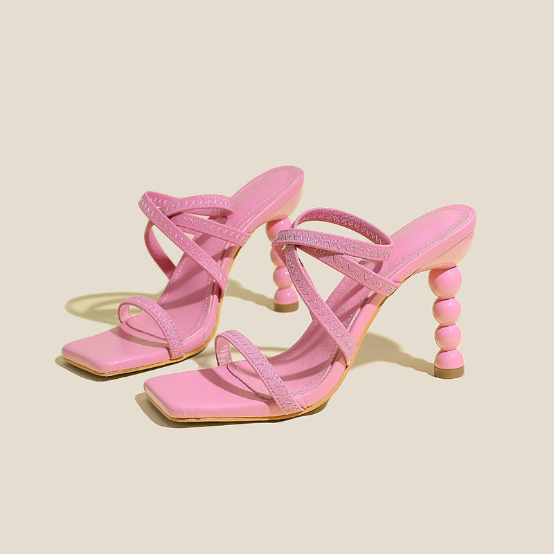 Spring Trend High Heels Slip-On Comfortable Sandals Stiletto 5