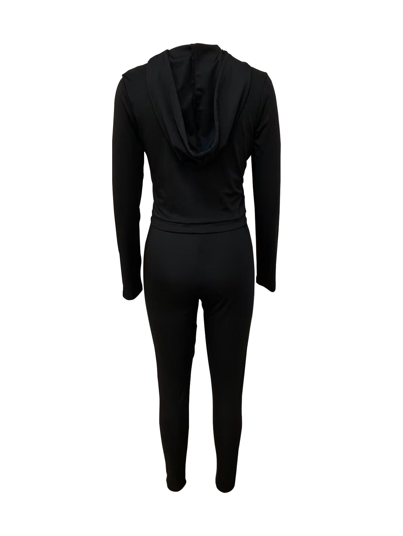 Autumn Winter Women's Fashion Trend Slim Zipper Hooded Top Trousers Tracksuit 8