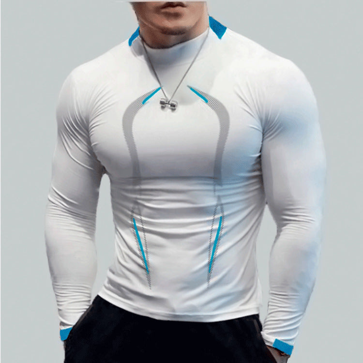 Summer Men'S Fitness Sports Training Breathable Short-Sleeved Quick-Drying Clothes Fashion Long-Sleeved T-Shirt New 13