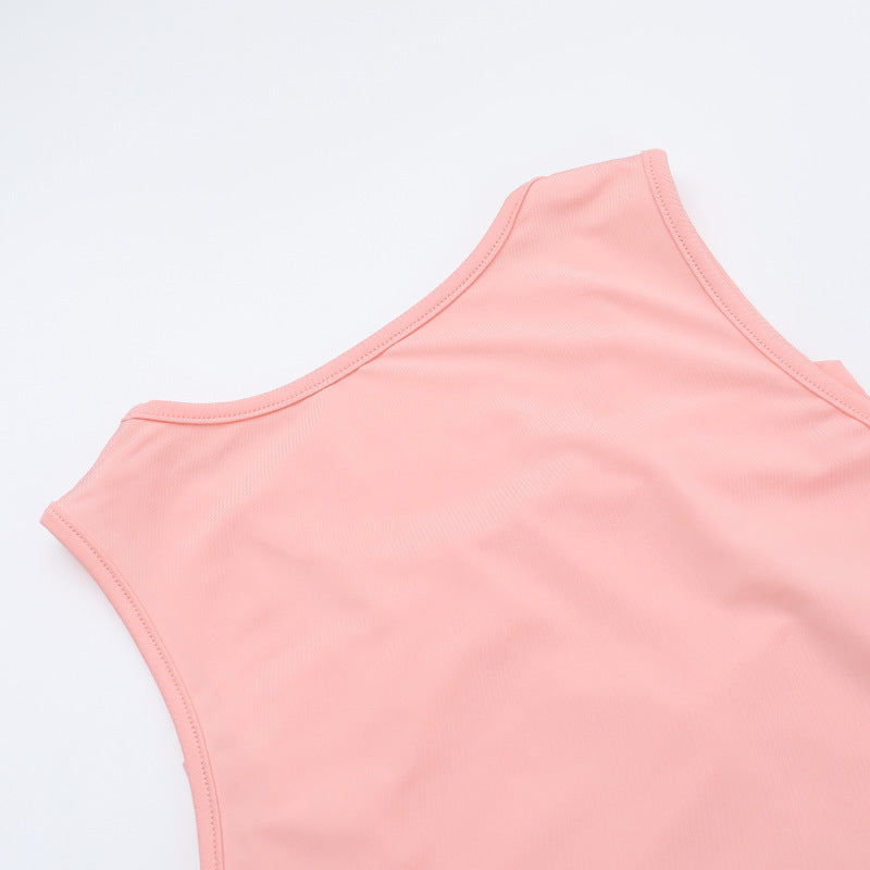 Women Spring Summer Sexy Gathered Ribbon Solid Dress 13