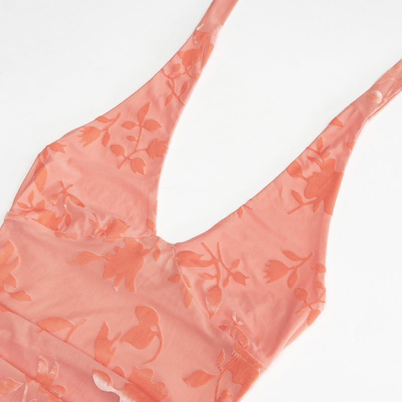 Women V-Neck Halter Neck Lace-Up Sexy Mini Dress 11