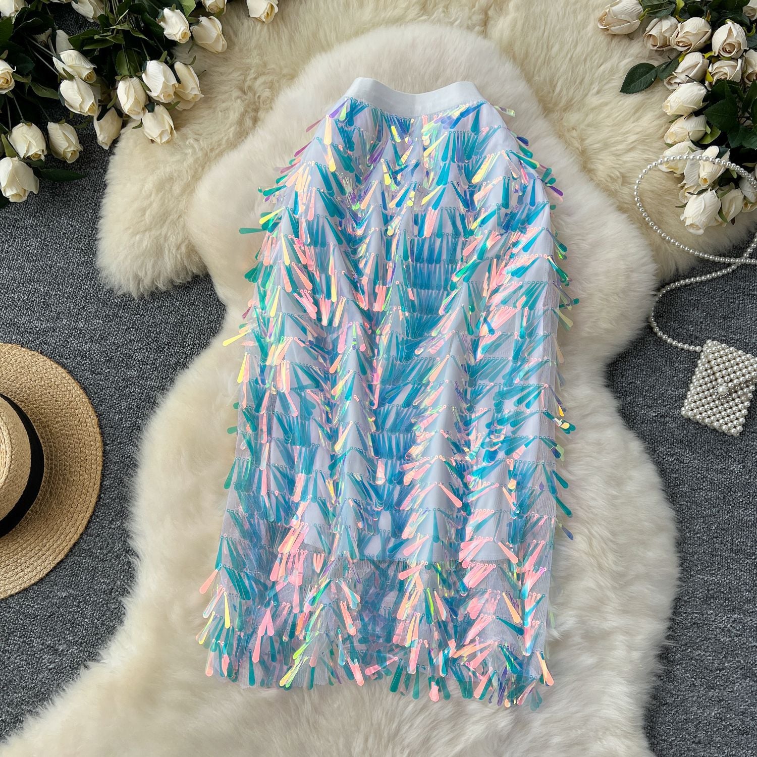 Women Summer Sequined Sparkling Skirt 18