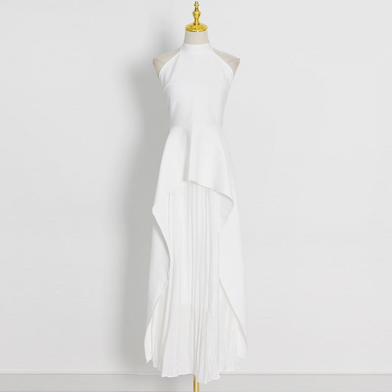 Fashion Two-Piece Spring Round Neck Sleeveless Slim Waist Irregular Two Piece Set 8