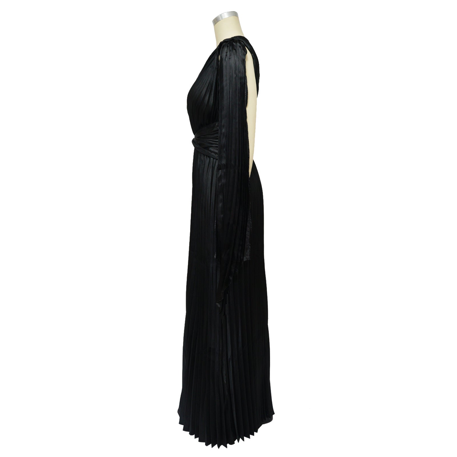 Fashion Women's One Shoulder Pleated Slash Shoulder Slim Waist Dress 12