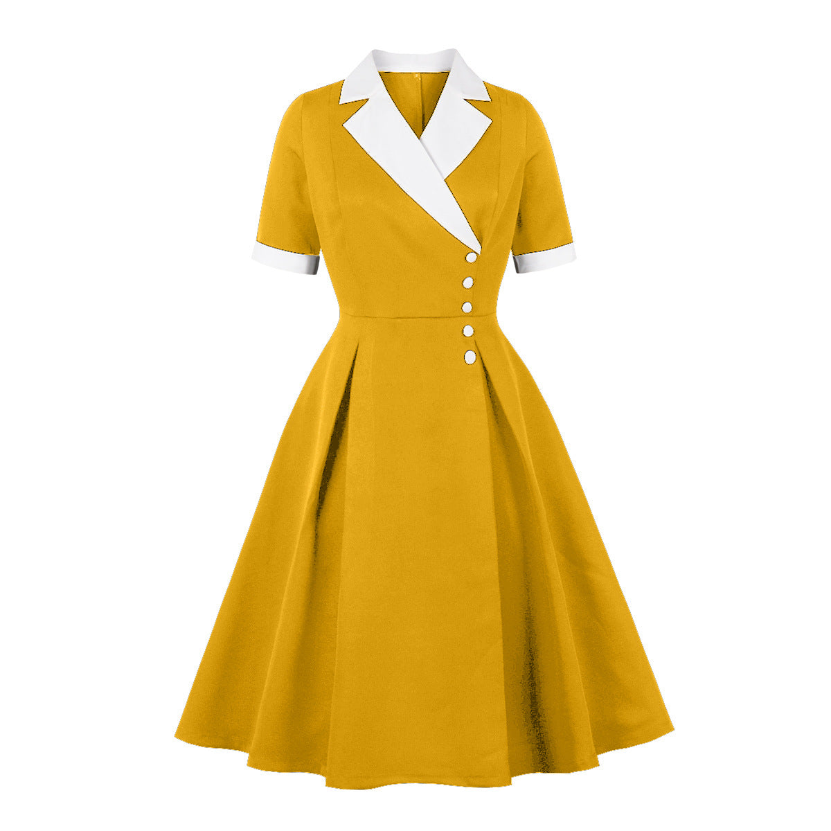 Women's Slim Fit Slim Waist High-End Color-Block Office Chic Maxi Dress for Summer 4