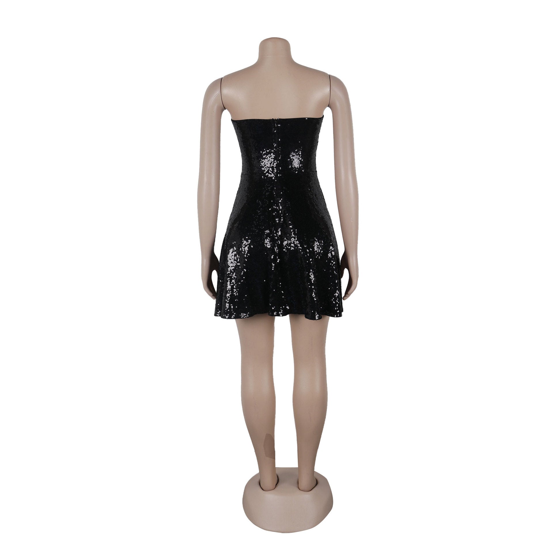 Women sleeveless Strapless sequin dress 4