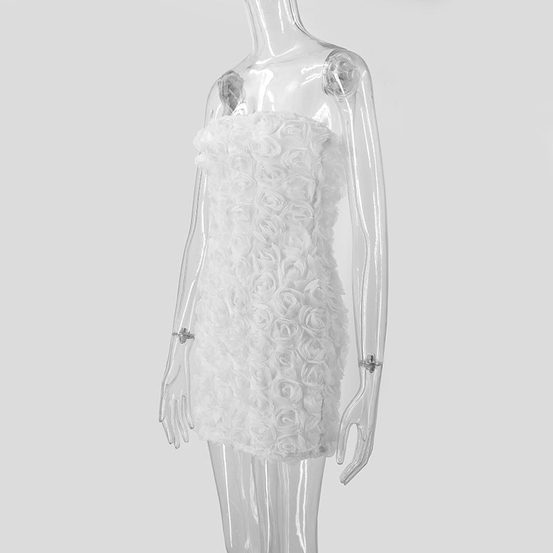 Women Sexy Floral Strapless Bodycon Dress 15