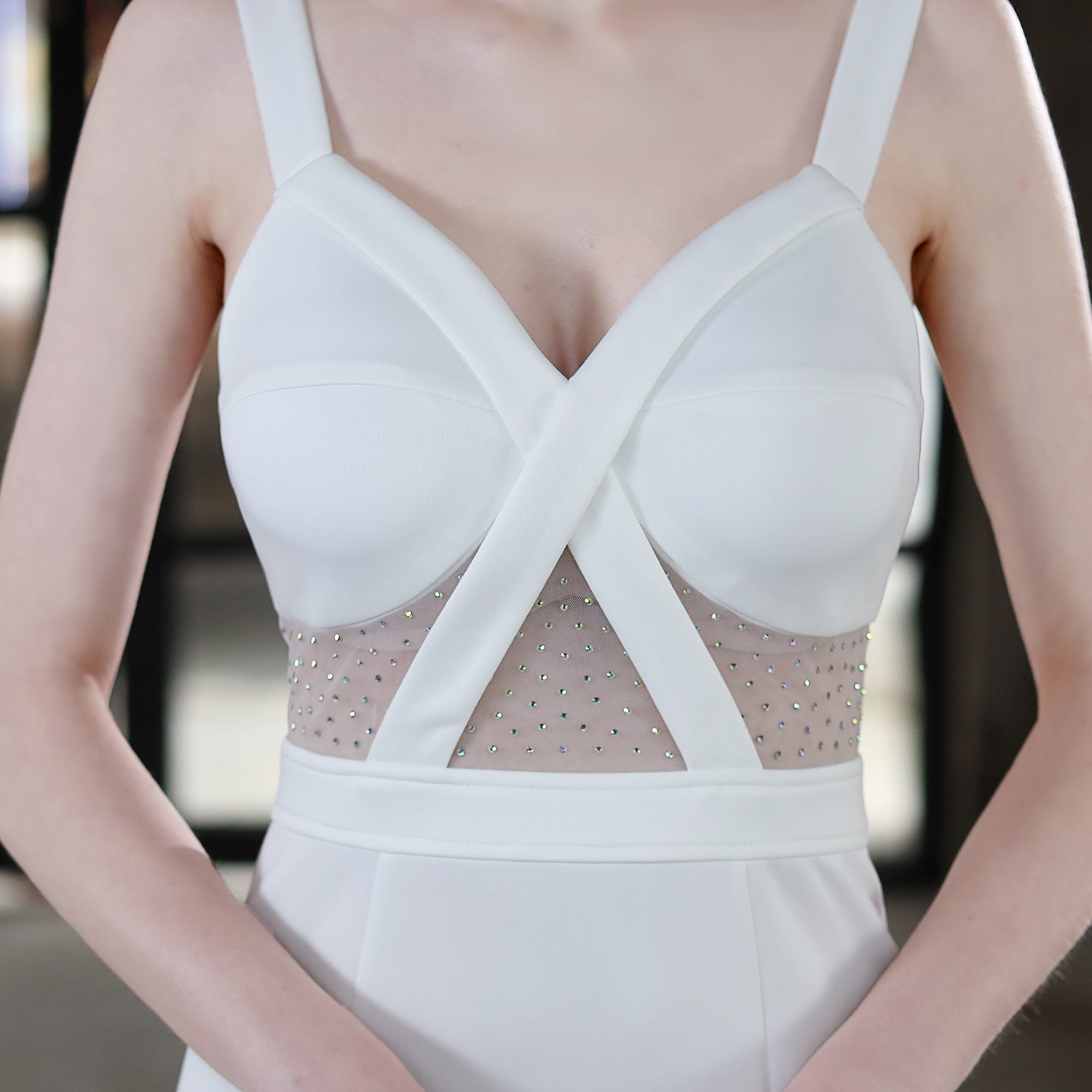 Summer Formal Occasional Strap Slit Mermaid Evening Dress 17