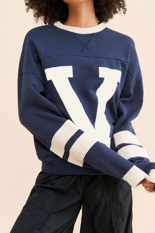 Women American street style contrasting letter print top 4