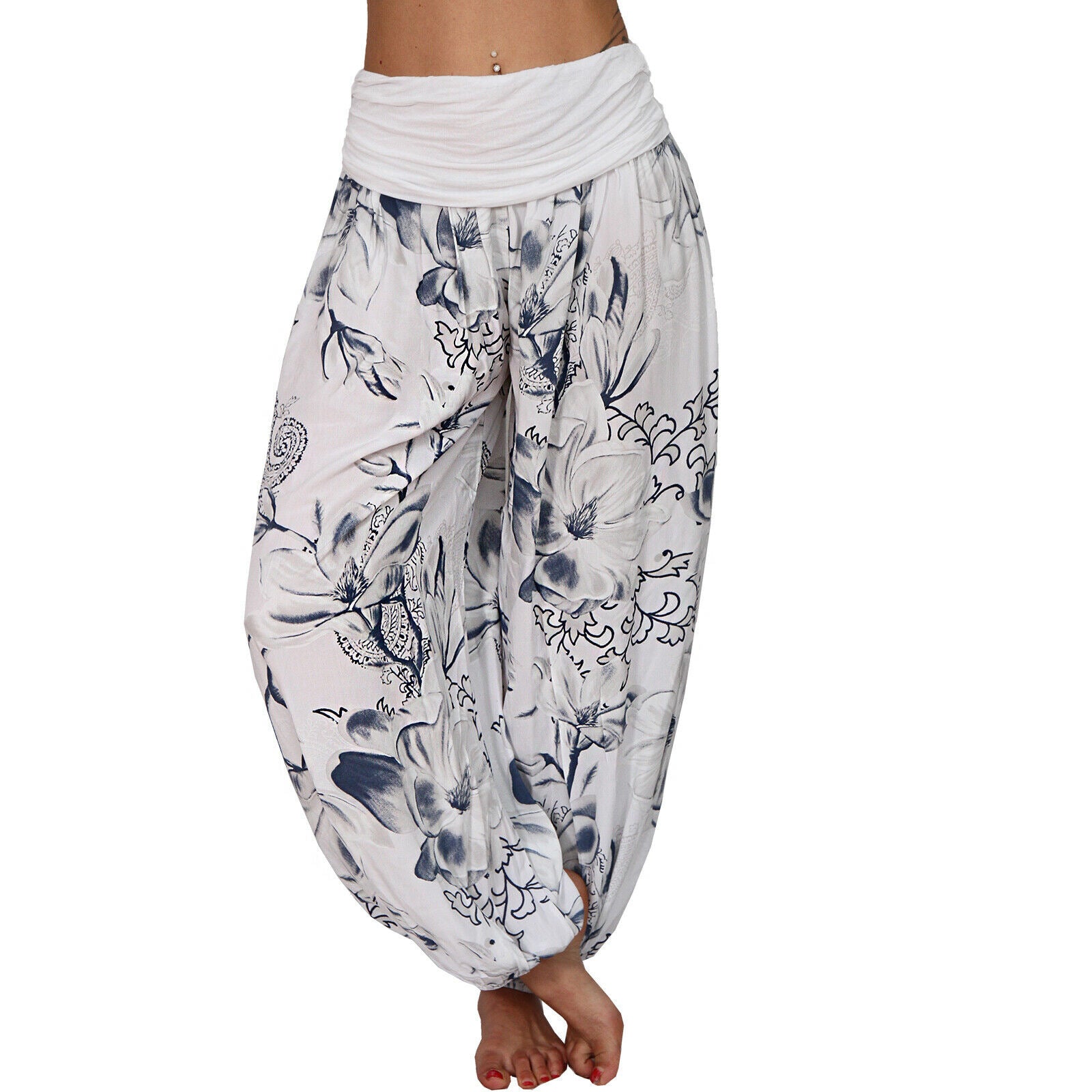 Women Printed Casual Wide-Leg Pants 3