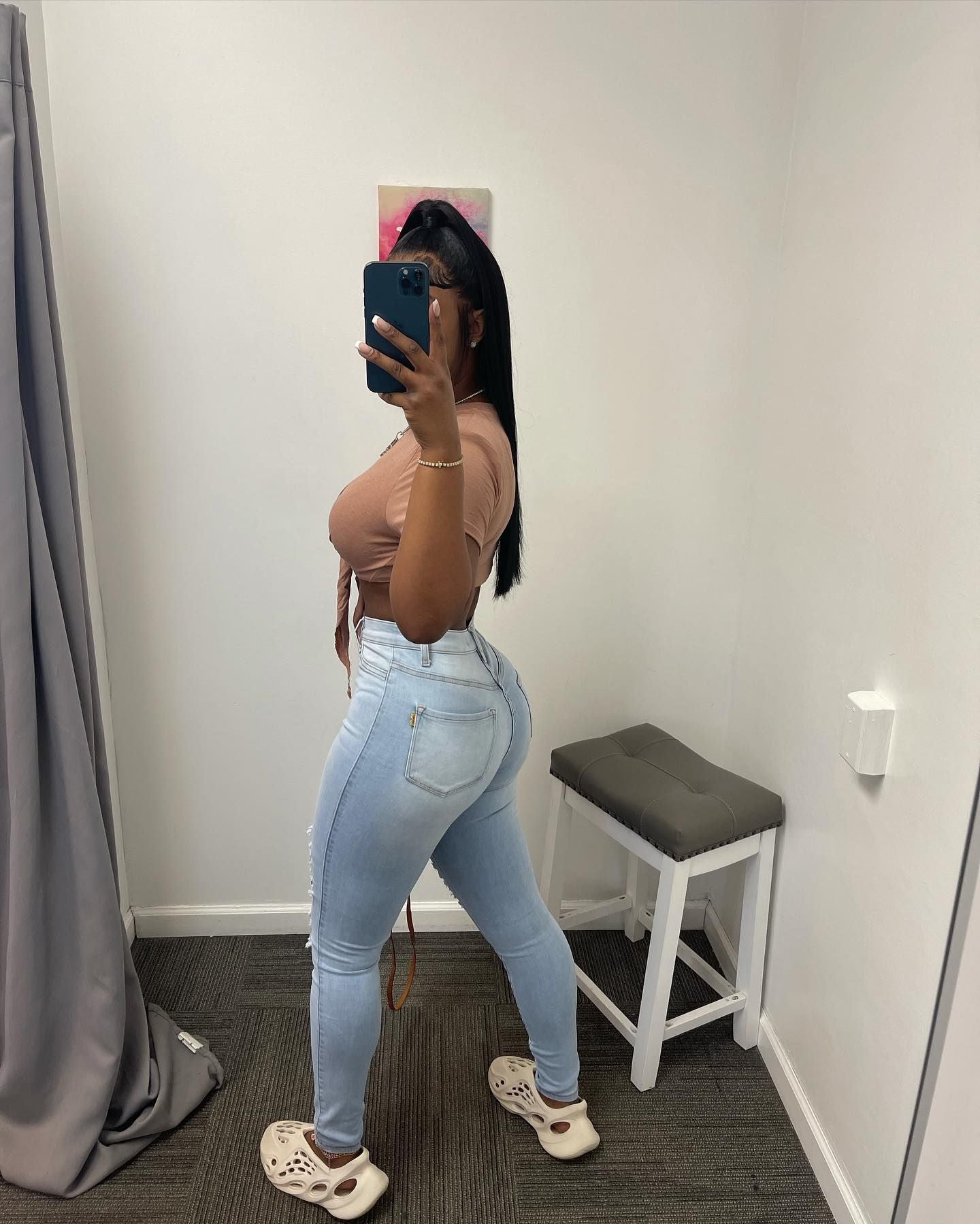 Women's Ripped Denim Tight Pants 5