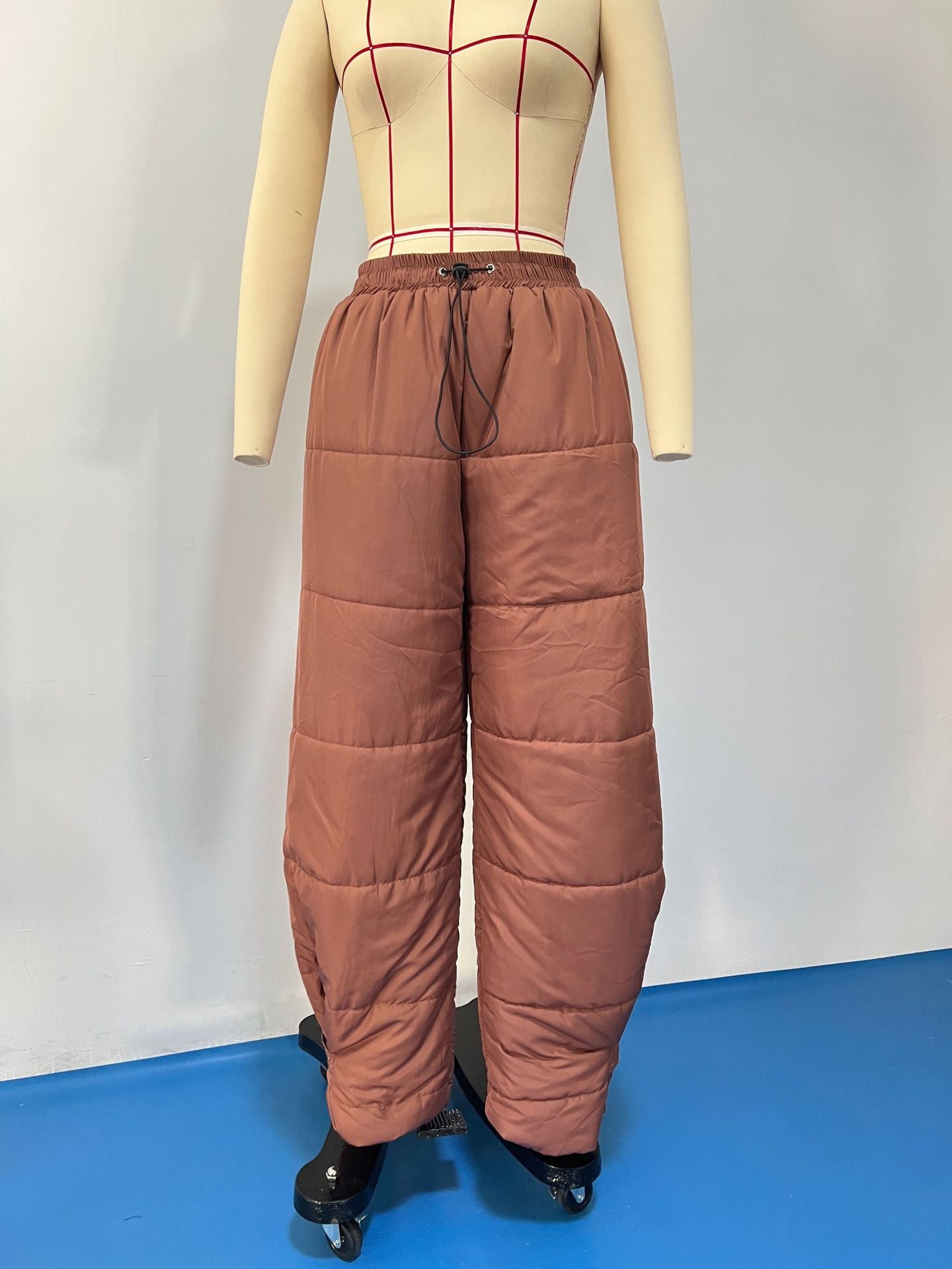 Women Vintage Lace Up Elastic Pocket Pant 13