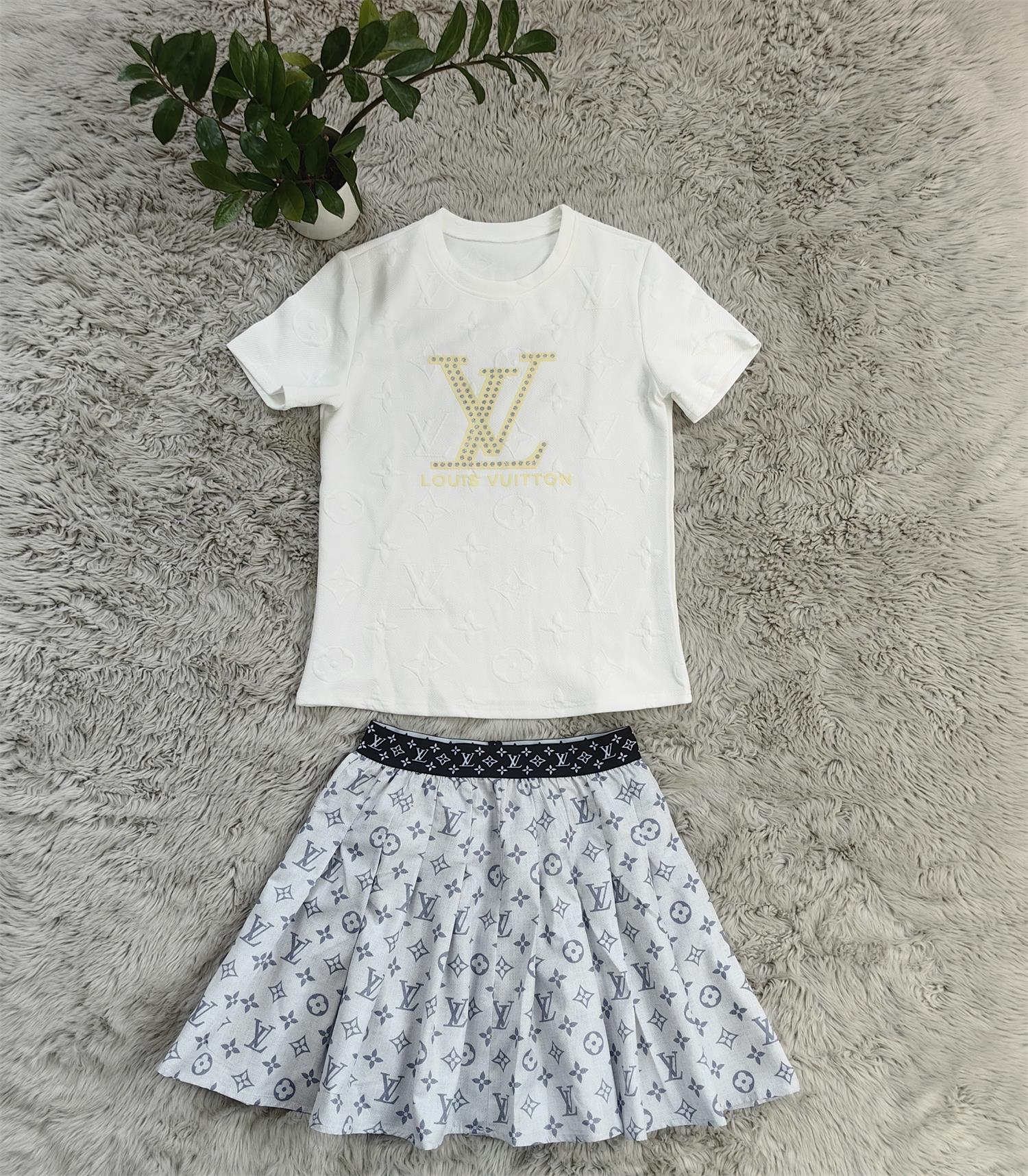 Women Print Short Sleeve  Top and Skirt Two Piece Set 15