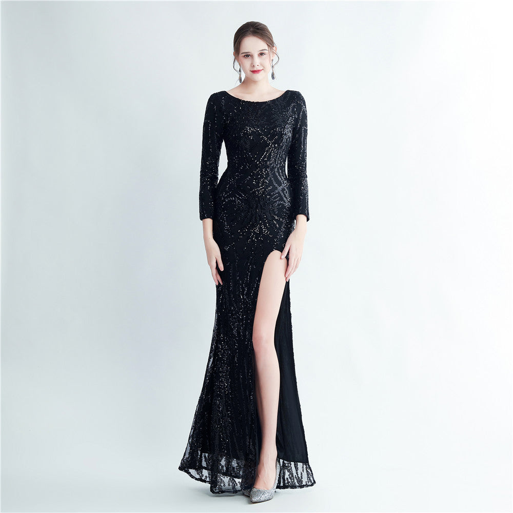 Plus Size Women Sequined Formal Party Maxi Evening Dress 3