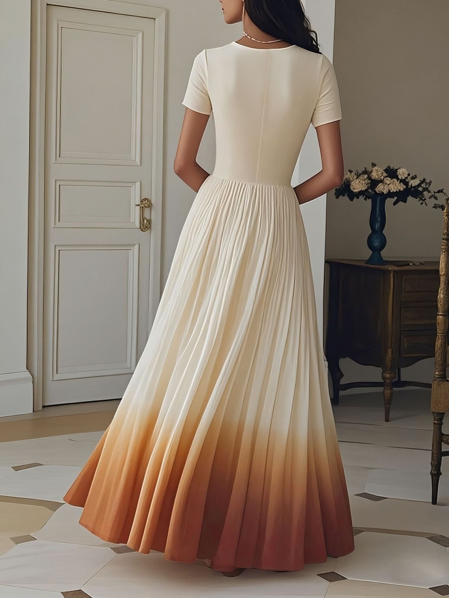 Chic Elegant Ruffle Long Dress 3