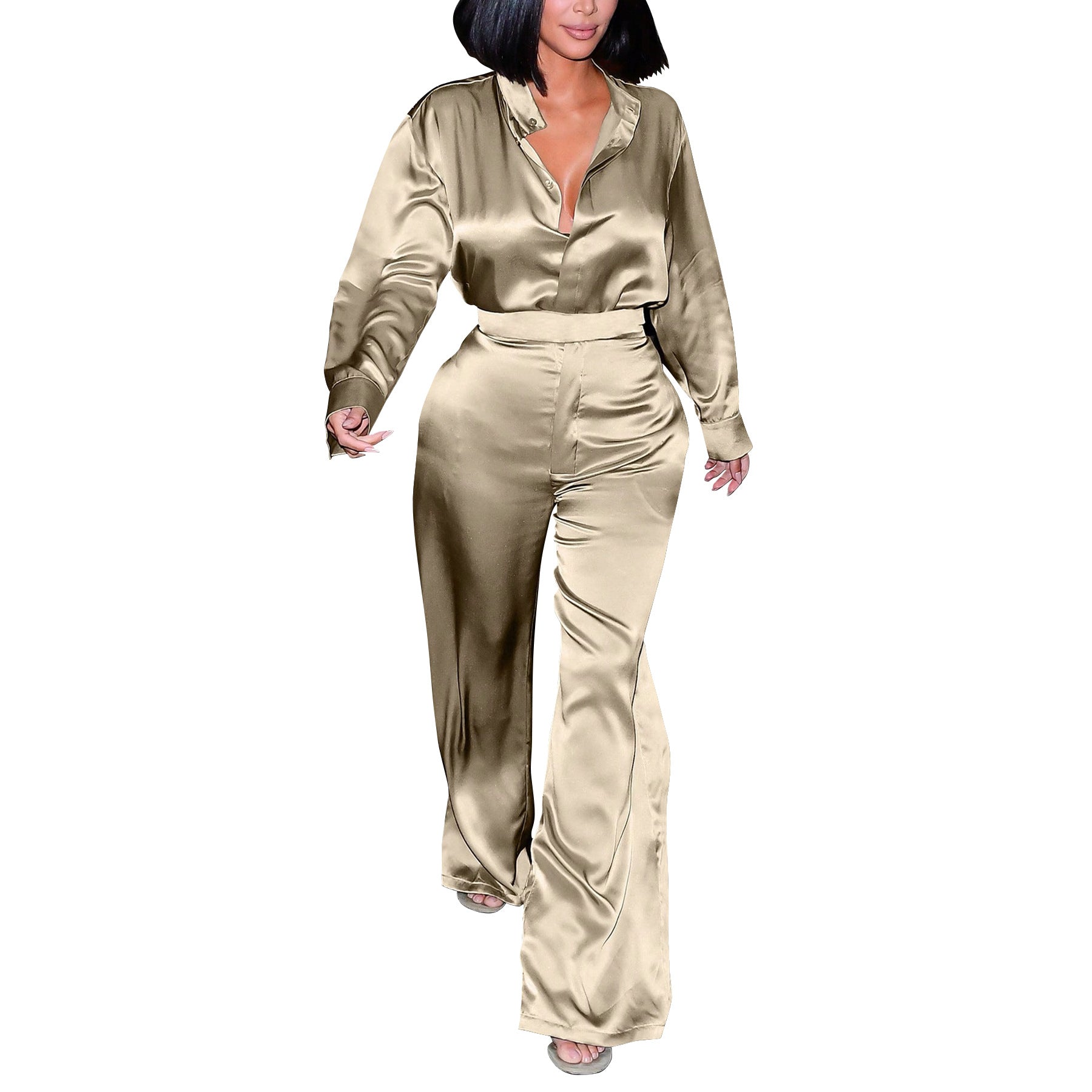 Fashion Women's Long Sleeve Shirt & Pants Set 12