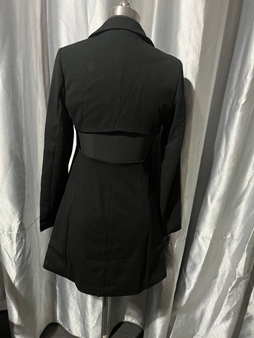 Women Backless Double-breasted Blazer Dress 15