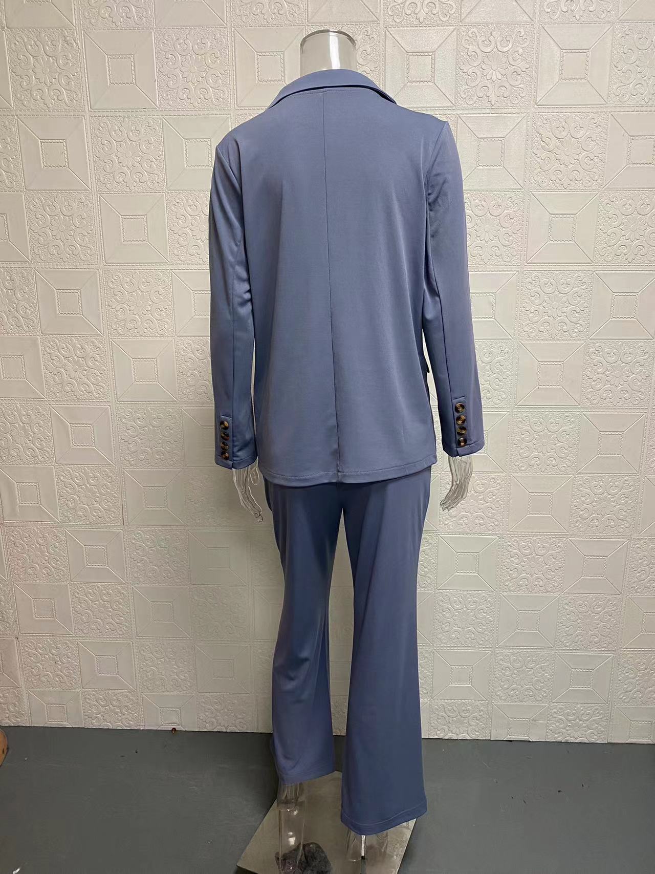 Spring/Summer Fashion Turn-Down Collar Blazer Pants Set 33