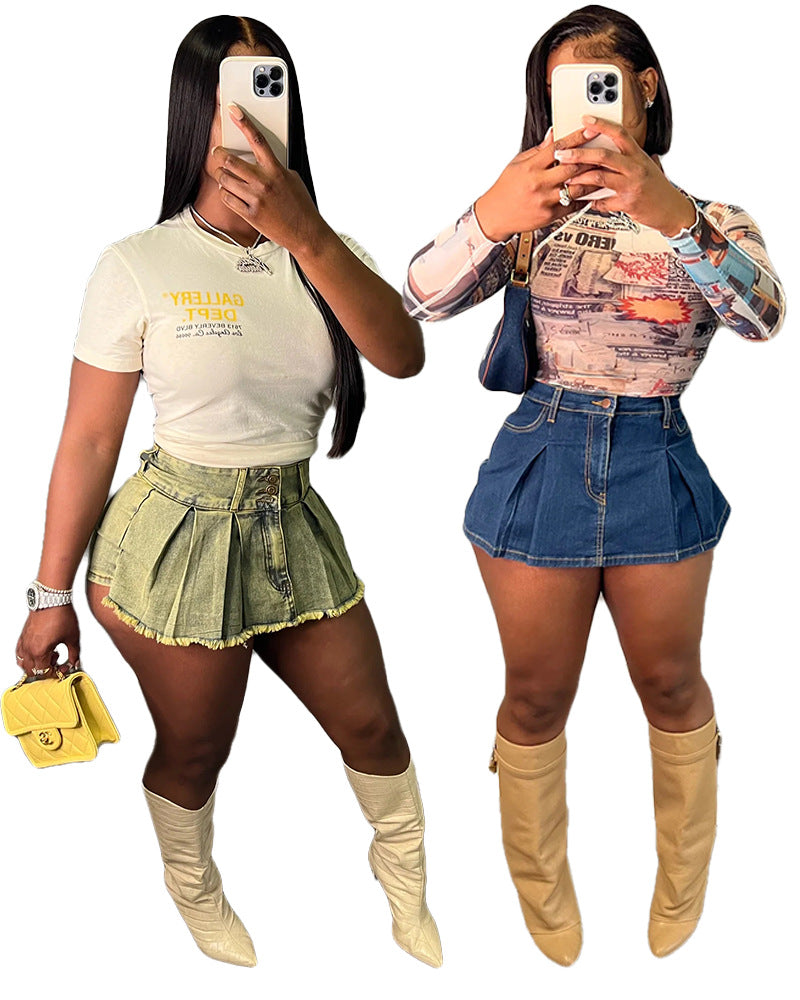 Women's Vintage Wash Stretch Denim Shorts 9