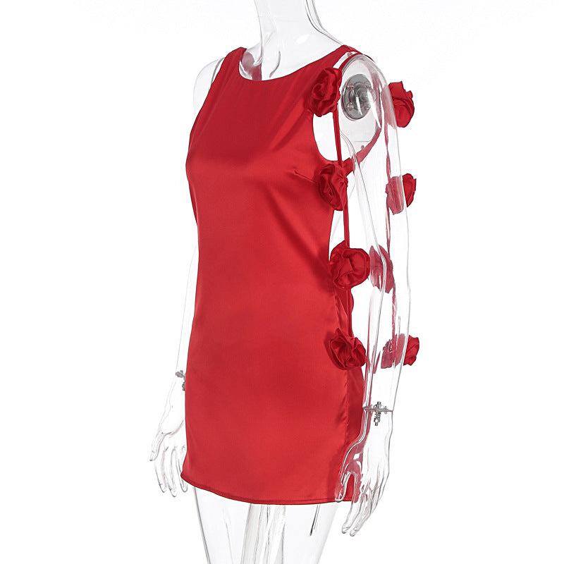 Women summer sexy floral sleeveless bodycon dress. 8