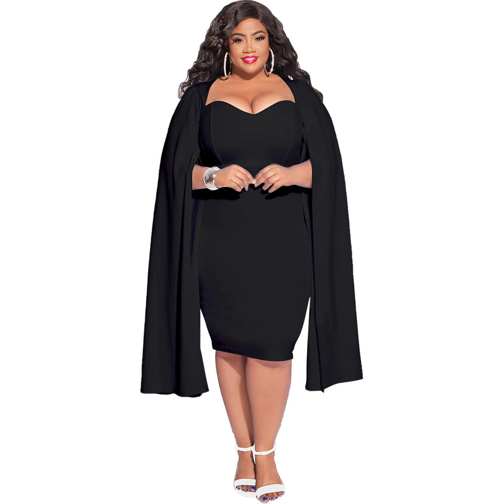 Plus Size Women'S Fall Winter Fashion Chic Bodycon Dress