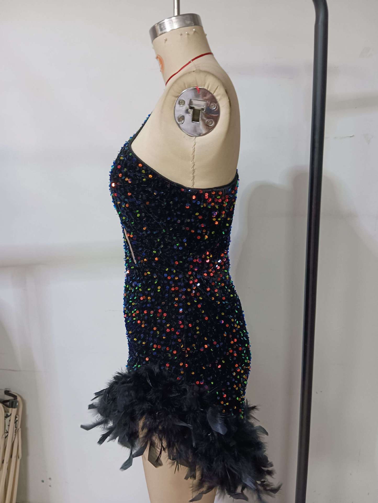 Women's Evening Dress Sexy One-Shoulder Slash Shoulder Elegant Low Back Sleeveless Bodycon Dress 8