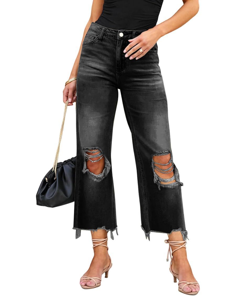 Women Loose Ripped Denim Pants